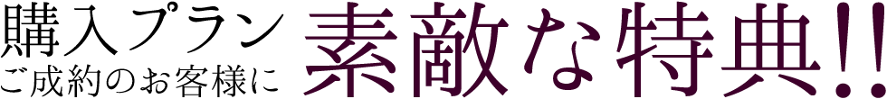 購入プランご成約のお客様に、素敵な特典！！